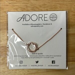 Adore Rose Gold Circle Necklace with Swarovski Crystal